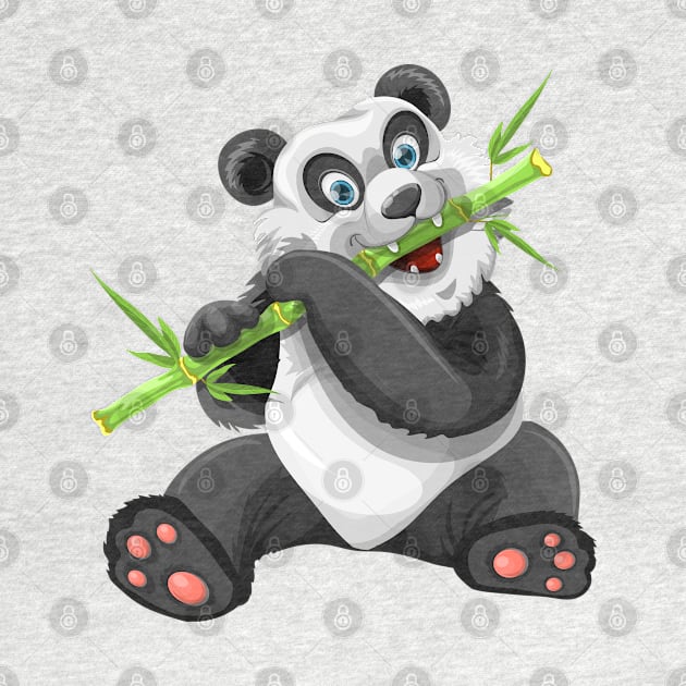 Panda Eating Bamboo by Mako Design 